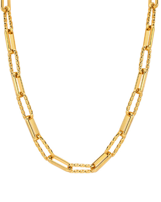 Gold Stainless Steel Paperclip Necklace