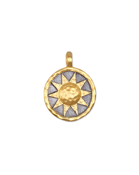 Golden Sun Gunmetal Charm Pendant Necklace