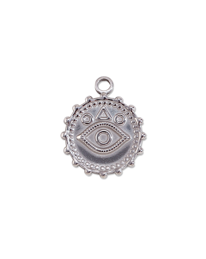 Metal Geometric Evil Eye Pendant