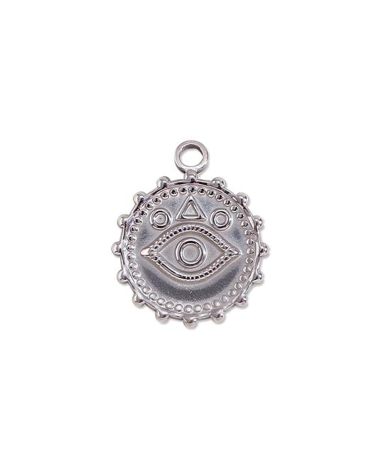 Metal Geometric Evil Eye Pendant